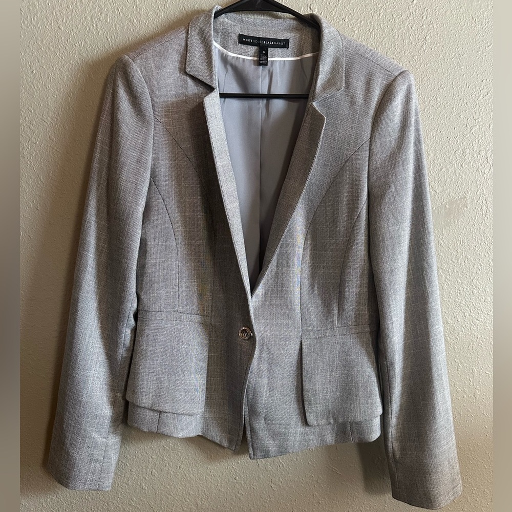 White House Black Market Gray Dress Jacket. Size 6.